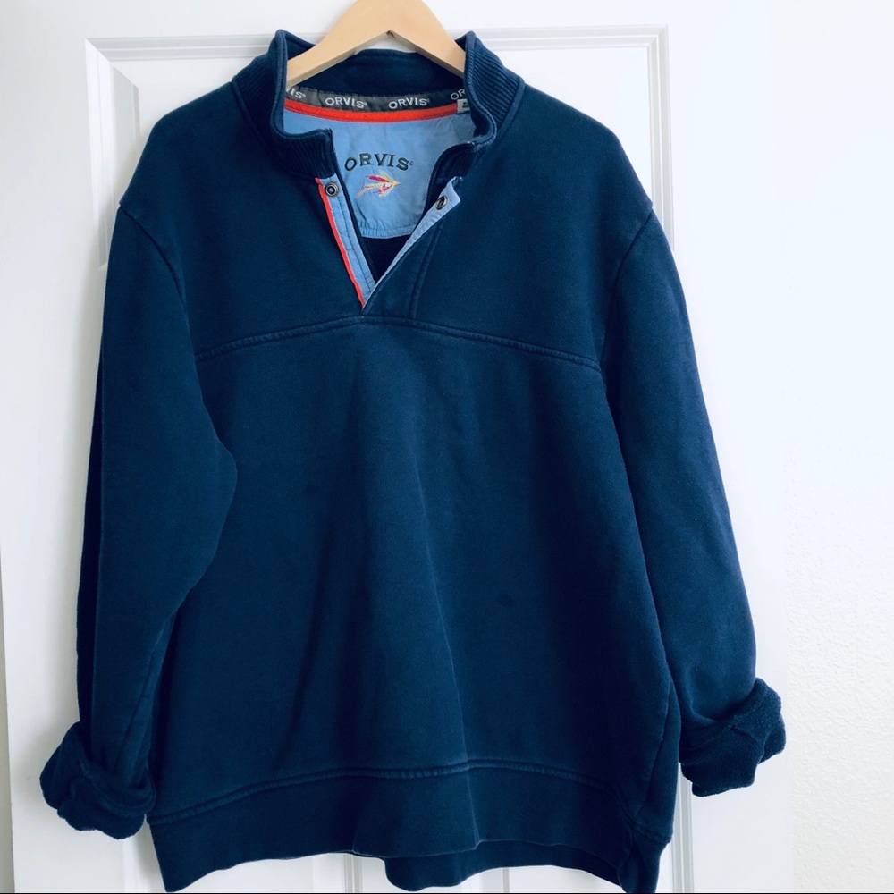 Men’s Orvis Navy 1/2 Zip Pullover Size XXL
